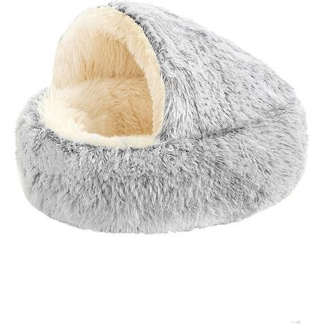 Lit pour Chat Ø50 cm, Sac de Couchage pour Chat de Moins de 7 kg en Forme de Beignet (1/5)