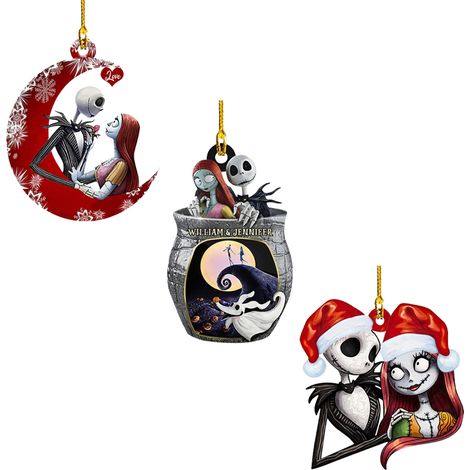 Juego de 3 colgantes acrílicos con bordes lisos y cinta dorada, perfectos para decorar el árbol de Navidad. (1/5)