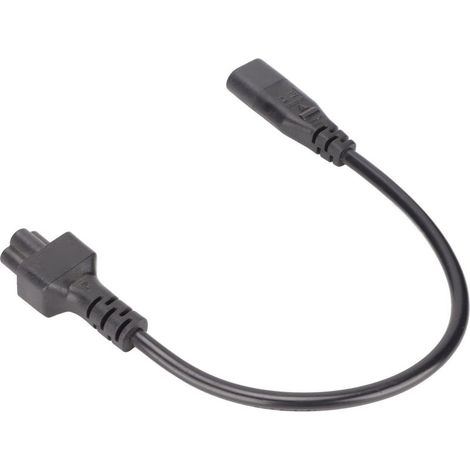 Câble d'alimentation IEC320 C8 vers C5, adaptateur mâle C8 femelle C5 pour chargeurs d'ordinateur portable 3 broches, 100‑250V (1/5)