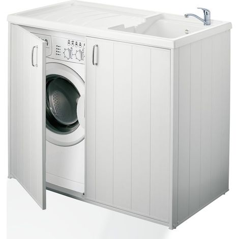 Kit mobile coprilavatrice in resina con lavabo