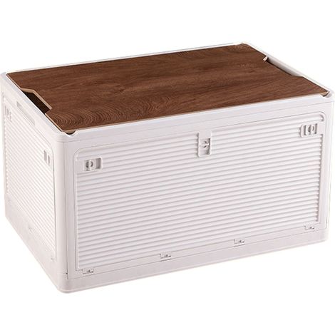 Boîte de rangement pliante 36L, grande capacité, étanche, portable, bacs en plastique pour camping extérieur, blanc (5 portes) 44,3x31,5x26cm (1/5)