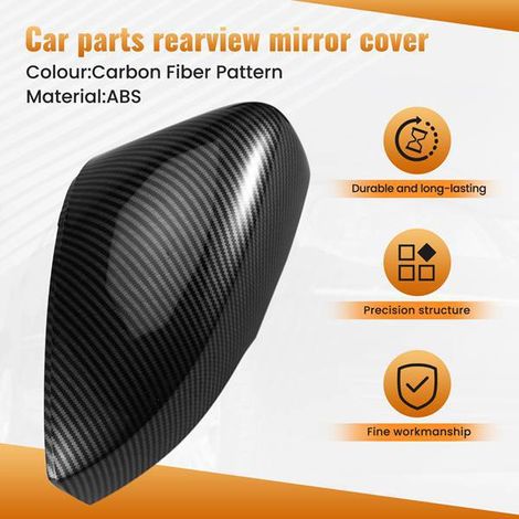 1 pair of mirror caps, compatible with Volkswagen Polo MK5 6R 6C (2009-2017)--DTEKGAZ
