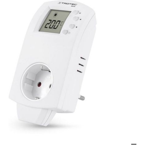 Prise Thermostat - Réglable 5 À 30 °C Par Pas De 0,5 °C - Pour Climatiseur Et Chauffage - LCD Monochrome - 140 X 60 X 75 Mm - 1 Pièce (1/4)