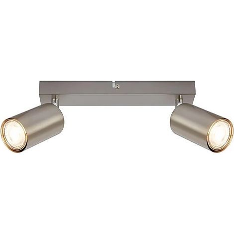 Foco de techo 2xGU10 orientable en níquel satinado 15,5 x 5,5 x 25,5 cm