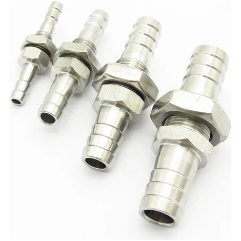 Raccord de tuyauterie cannelé (10 mm) en acier inoxydable 304, adaptateur (1/5)