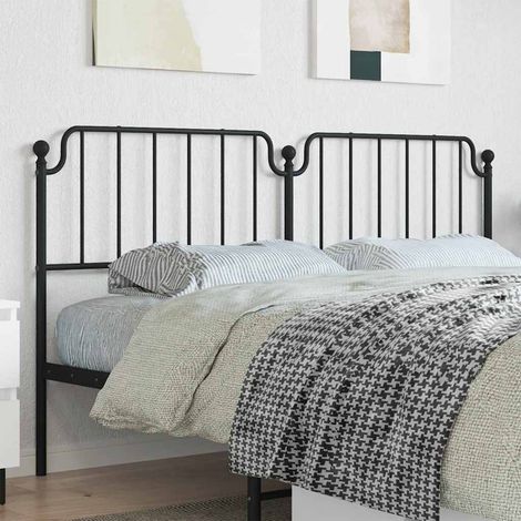 Tête de lit de remplacement en métal noir 180 cm, acier thermolaqué - PANGIVO (1/5)