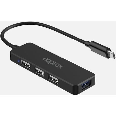 HUB 3 PORTS USB 2.0 + 1 PORT USB 3.0 TYPE C NOIR APPROX