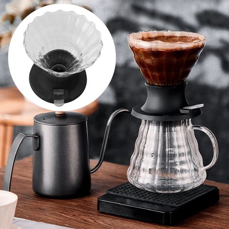 Kaffeefilterhalter, Kaffeefilterbecher, Kaffeefilter, hitzebeständiger Filterbecher aus Borosilikatglas V60 (1/5)