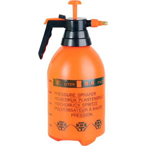 Arrosoir de jardin haute pression (3 L orange) avec pulvérisateur et fonction désinfectante, pompe à air comprimé manuelle. (1/5)