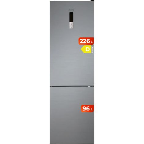 Frigorífico Combi EVVO F55, 226 l + 96 l, Inox, Total No Frost