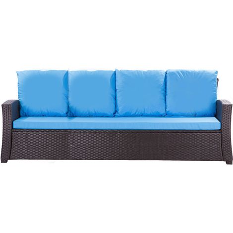 Setgarden – Coussins d'extérieur en résine tressée 168x50x7 cm – Set de 3 coussins pour canapé de jardin – Polyester enduit téflon – Confort optimal