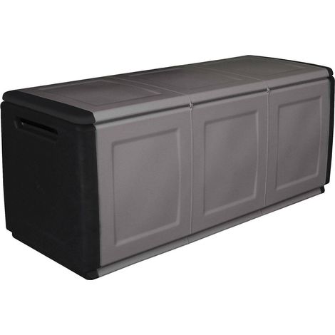 Dmora - Baule Achse, Cassapanca multiuso, Baule contenitore, Box portaoggetti, 100% Made in Italy, 138x53h57 cm, Grigio chiaro e Nero