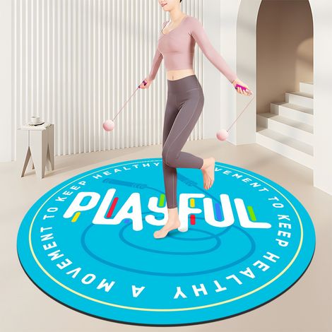 HSS-Tapis de gym à domicile, tapis absorbant les chocs et le bruit pour salles de sport,convient pour la corde à sauter et les exercices cardio - rond de 100 cm de diamètre-140x140cm