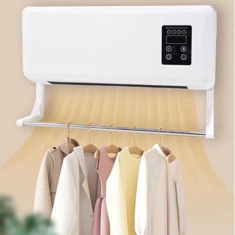 Trade Shop Traesio – Climatiseur mural 2000W avec porte-manteau – Fonction 2 en 1 : chauffage et séchage – Compact pour petits espaces – Distribution d'air homogène (1/3)