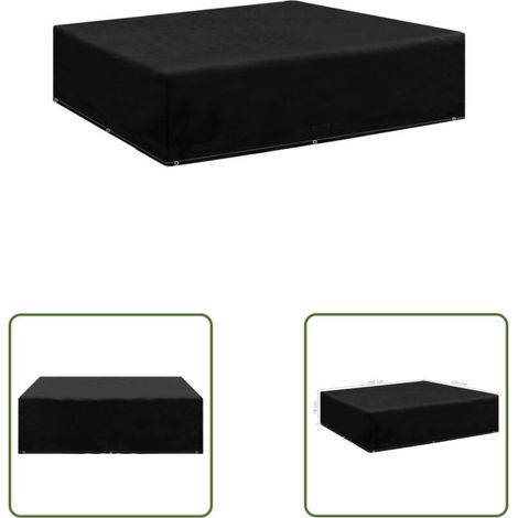 The Living Store Housse de salon de jardin 8 œillets 200x200x70 cm - Housses De Meubles De Jardin - Housse De Jardin - Housse Anti Uv - Housse Imperméable - Protection Meubles De Jardin