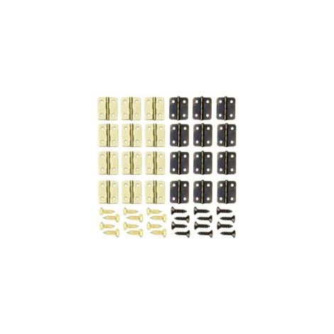 100 piezas de bisagras, bisagras plegables de 13-16 mm, bisagras pequeñas para bricolaje, mini conectores de bisagra para herrajes de muebles del hogar, protección de armarios, puertas y cajones - Con