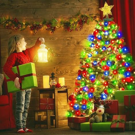 2 m 400 LED String Lights for Christmas Tree, Outdoor Waterproof LED Fairy Lights, Colourful (1/4)