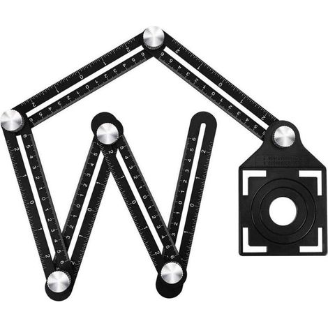 Règle de positionnement de trou de mesure d'angle en alliage métallique, outil de mesure d'angle, règle de mesure d'angle, positionnement de ceinture pour le travail du bois et du carrelage (1/5)