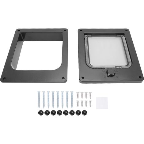 Chatte / Porte pour chat à 4 modes de verrouillage, en ABS résistant aux intempéries, cadre renforcé, XL noir, convient aux animaux pesant jusqu’à 11,3 kg (1/5)