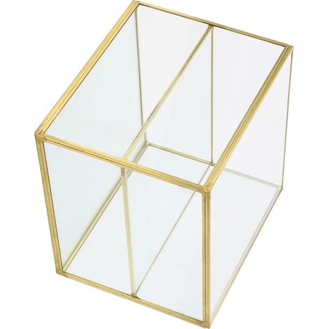 Boîte de rangement multifonction pour bureau, organiseur de cosmétiques avec 2 compartiments, idéal pour accessoires de papeterie. (1/5)