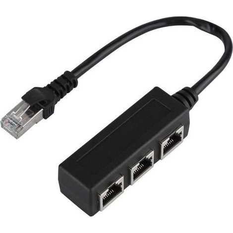 RJ45-Ethernet-Splitterkabel, Ethernet-Verlängerungskabel, 1 Stecker auf 3 Buchsen-Transferstecker (1/5)