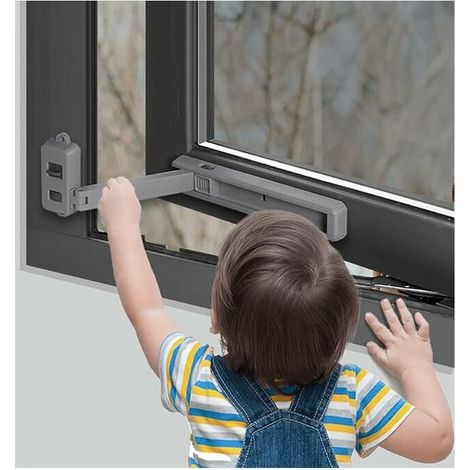 Serrure de fenêtre à l'épreuve des enfants, restricteur de fenêtre de, Facile à installer et à utiliser (1/4)