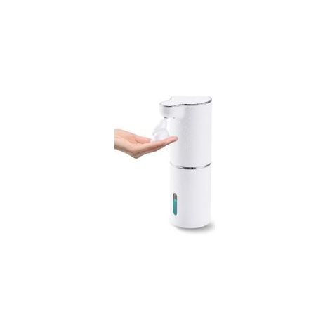 Dispenser automatico di sapone liquido schiumogeno senza contatto con pompa ricaricabile per piano del bagno (bianco) - Crezuo