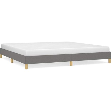 Maison Exclusive - Cama sin colchón tela gris oscuro 200x200 cm (1/5)