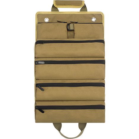 Werkzeug-Tragetasche aus Oxford-Stoff, Mehrzweck-Werkzeug-Organizer mit 6 Taschen für die professionelle Aufbewahrung von Werkzeugausrüstung zu Hause, Khaki