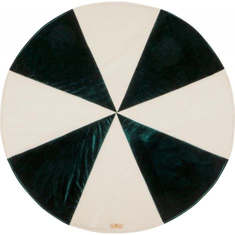 Tapis de sol rond molletonné bébé enfant christmas candy - Vert foncé, beige (1/5)