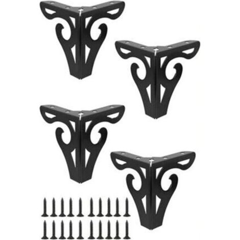 Un ensemble de 4 pieds de meubles modernes en métal noir, pieds de table, pieds de remplacement pour canapé, pieds de table triangulaires, avec vis, adaptés aux projets de bricolage, canapés, tables, (1/5)