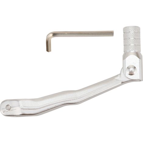 Universeller Schalthebel aus geschmiedeter Aluminiumlegierung für 2-Takt-Offroad-Motorräder mit silbernem Hebelarm und silbernem Kopf (1/4)