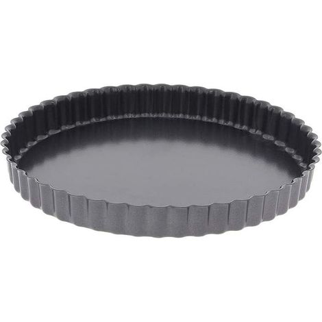 1 Moule à tarte rond, Acier antiadhésif, Bord cannelé, Diamètre 24 cm, Pour pâtisserie (1/5)