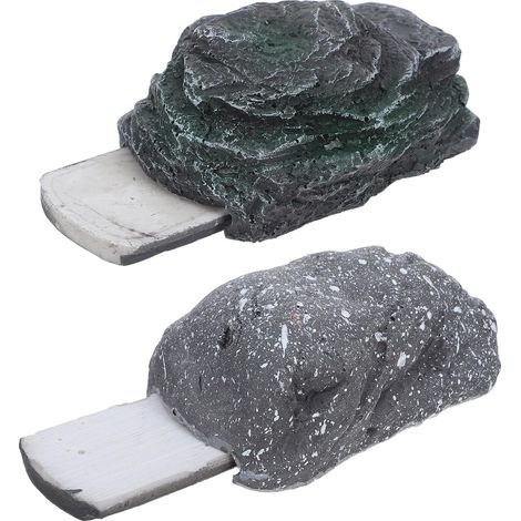 Boîte à Clés Imitation Pierre 2 Pièces 11x6x4 Cm, Coffre de Rangement Extérieur Résine Réaliste, Cache-clés Dissimulé pour Jardin et Cour, Pierre de Simulation Robuste