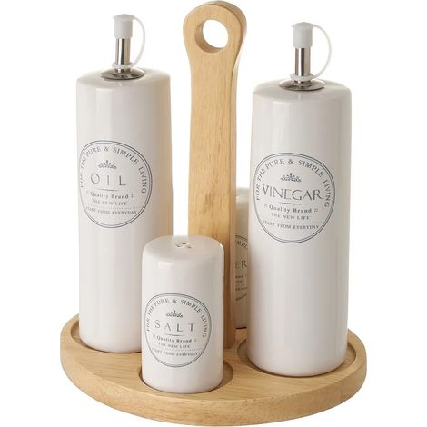 Set sel et poivre huilier vinaigrier en céramique (1/5)