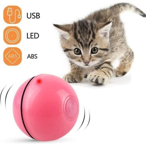 Interactive Toy - Self-Rotating Ball - 360 Degrees - USB Rechargeable - For Cats - Red (1/4)