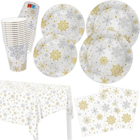 Set piatti, tovaglioli, bicchieri carta 100 pz natalizi (1/5)