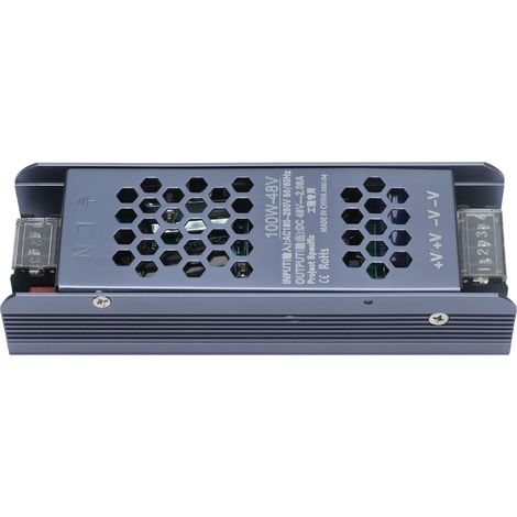Transformateur LED 48V 100W pour Ruban Lumineux, Alimentation Secteur AC180-250V Noir