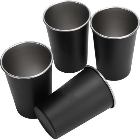 Lot de 4 gobelets en acier inoxydable à bière et boisson pour plein air, alpinisme, pique-nique, camping (1/5)