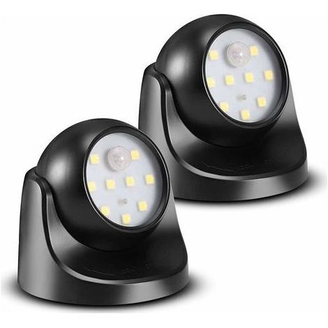 Lntyq Spot LED avec Detecteur de mouvement, 2 Unités Projecteur LED Sans Fil, 150 Lumen, Sphère Amovible, Rotation et Inclinaison à 360 degrés (1/5)
