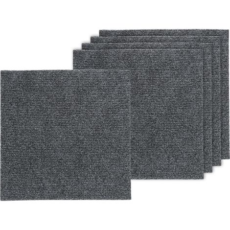 5pcs Self-Adhesive Anti-Slip Carpet Tiles Dark Grey (1/5)
