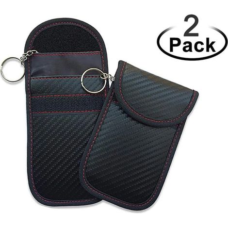 2 Stück Autoschlüssel Hülle Keyless Leder Anti-Strahlung Schlüssel Abdeckung für verschiedene Keyless-Eintrittssysteme (1/5)