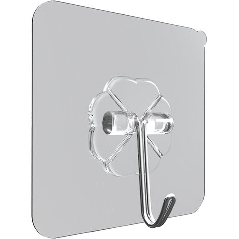 Paquete de 24 ganchos adhesivos ultrarresistentes (10 kg) para paredes y techos. Fácil montaje en pared y hermético gracias a sus ganchos de acero inoxidable.