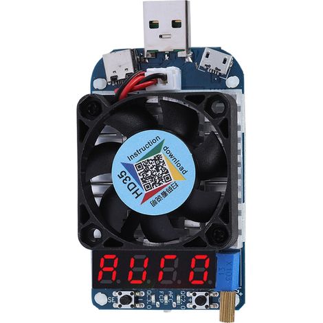 Testeur de batterie USB avec résistance de charge électronique, décharge et mesure de tension HD35 (5A/35W) (1/5)