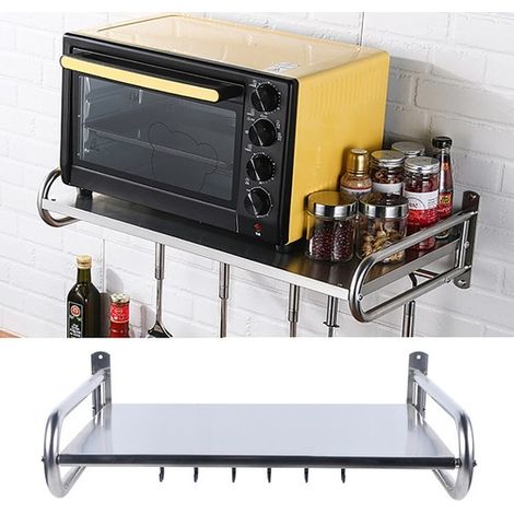 Wall-Mounted Microwave Oven Rack Stand Kitchen Office Pantry Organizer Shelf (1/5)