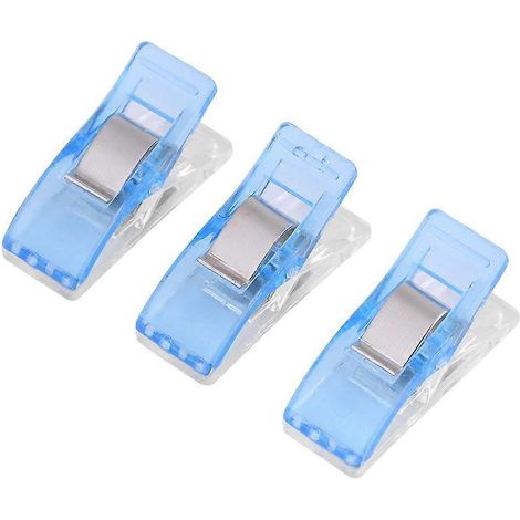 20 pinces en plastique pour quilting, couture, tricot, reliure de tissu, travaux d'aiguille (bleues) (1/3)