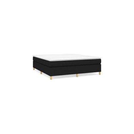 Sommier à lattes de lit avec matelas Noir 160x200 Tissu (1/5)