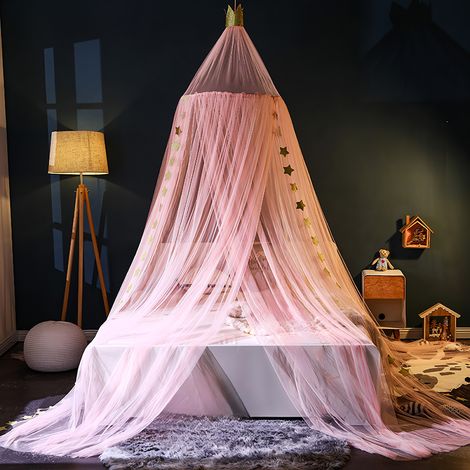 Ciel de lit princesse pour enfants, Noonedibs, rose (1/5)