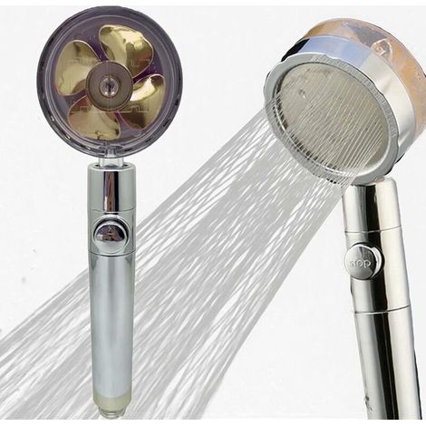 Douchette à main haute pression - Douche à économie d'eau rotative à 360 degrés Jaune (1/5)