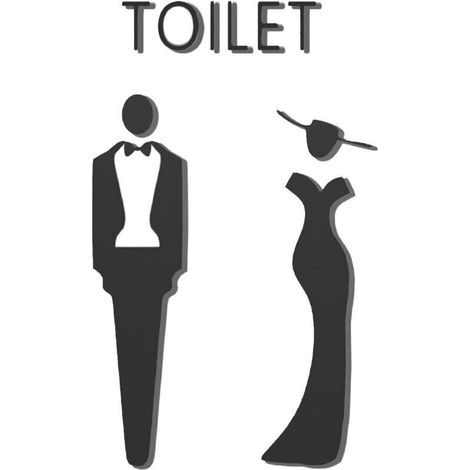 Signe Toilette,WC Sign,Plaque de Porte Femmes et Hommes,Symboles de WC Hommes et Femmes Signe Toilette,pour Porte Panneau WC Homme Femme Panneau Toilette Signe de Porte Salle de Bain (1/4)